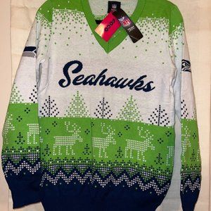 Seattle Seahawks Holiday Christmas Sweater Women's Large NWT